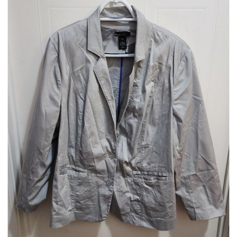 Lane Bryant Women’s Long Sleeve One Button Front Blazer Jacket Gray Plus Size 22